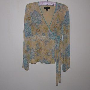 Beautiful flower print wrap blouse